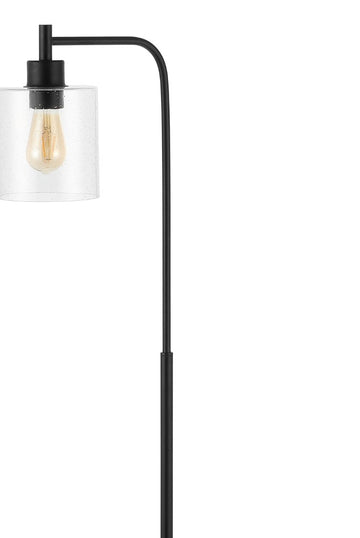 Axel Modern 60" Iron/Seeded Glass Farmhouse Industrial LED Floor Lamp - JONATHAN Y